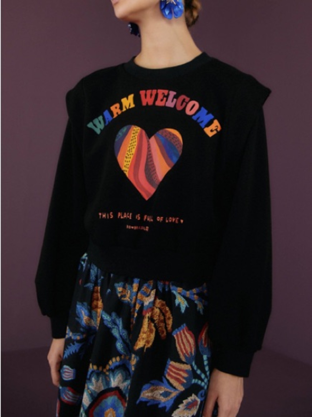 FARM Rio Black Pullover with Multicolor 'Warm Welcome' Heart